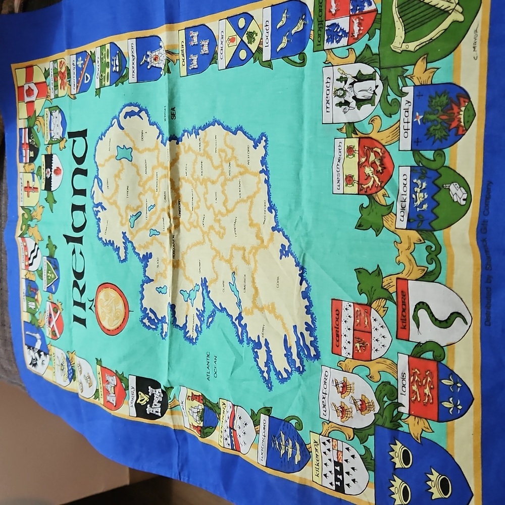 Irish Maps And Crests Cotton Tea Towel